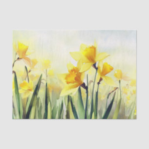 Papier Mousseline Champ de fleurs-Daffodil (C) Aquarelle