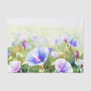 Papier Mousseline Champ de fleurs - Gloire du matin (D) Aquarelle