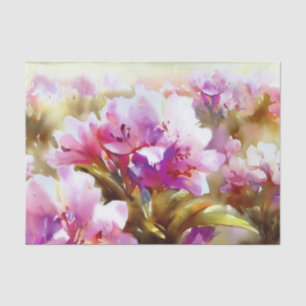 Papier Mousseline Champ de fleurs-Rhododendron (D) Aquarelle
