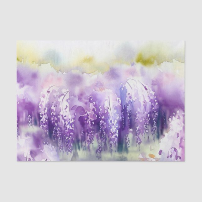 Papier Mousseline Champ de fleurs-Wisteria (A) Aquarelle (Recto)