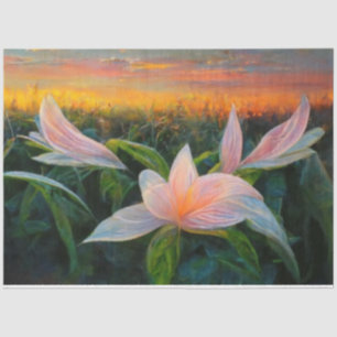 Papier Mousseline Champ de Lilys Floral Decoupage