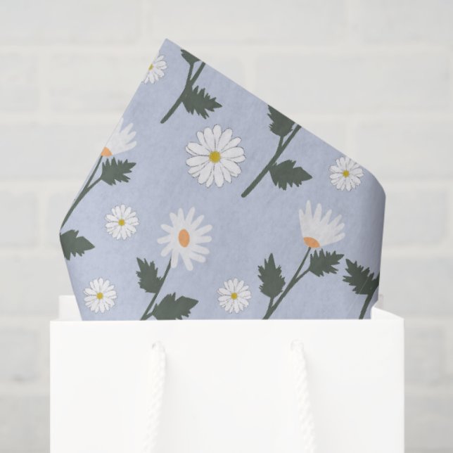 Papier Mousseline Champ de marguerites (Sac cadeau)