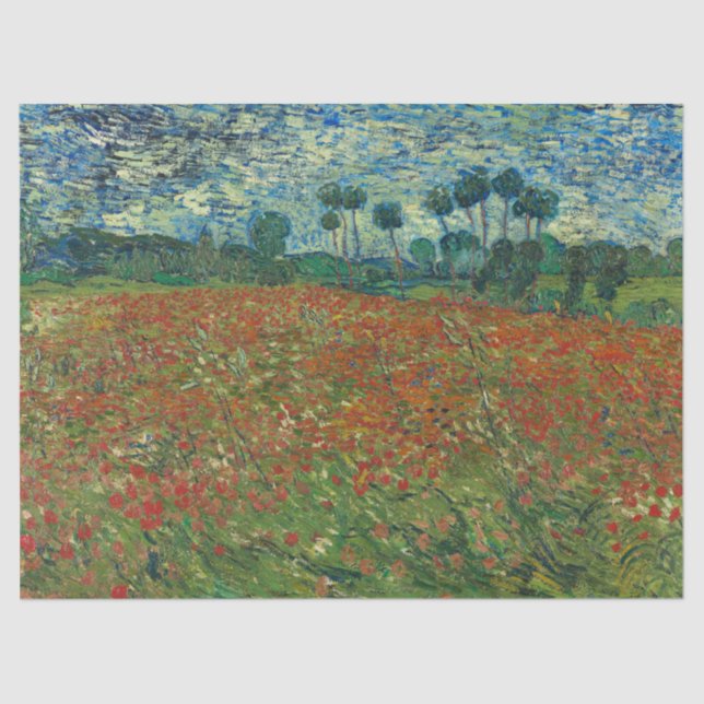 Papier Mousseline Champ de pavot - Vincent van Gogh (Recto)