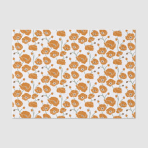 Papier Mousseline Champ de pavots orange