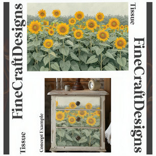 Papier Mousseline Champ de Tournesols Découpage Gauche 153