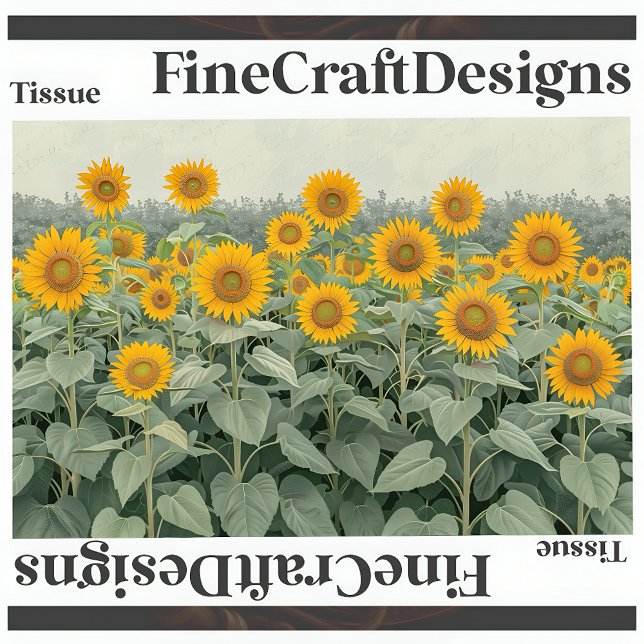 Papier Mousseline Champ de Tournesols Script Découpage Droite 153 (Créateur téléchargé)