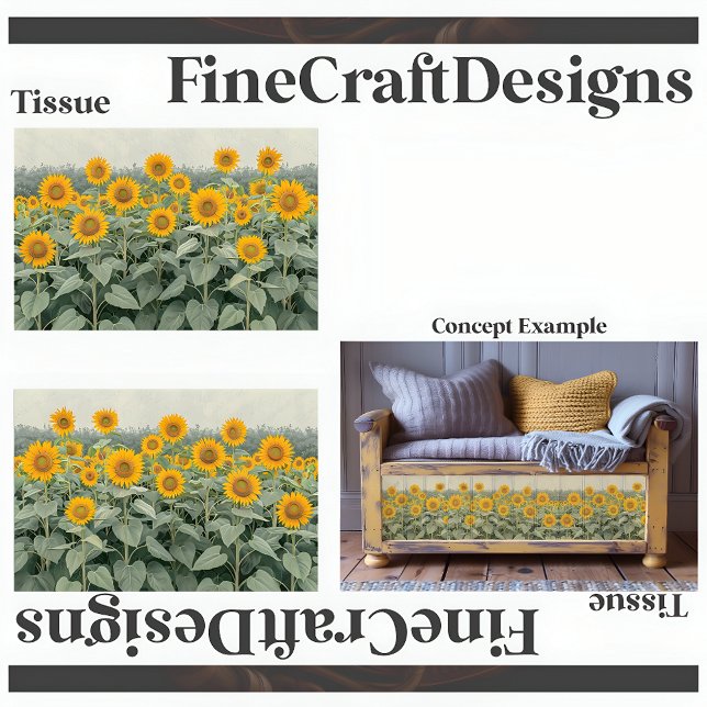 Papier Mousseline Champ de Tournesols Script Découpage L&R 153 (Créateur téléchargé)