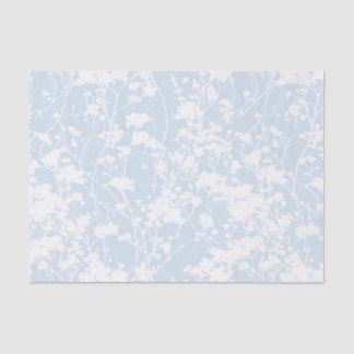 Papier Mousseline Champ floral (Bleu poudre)