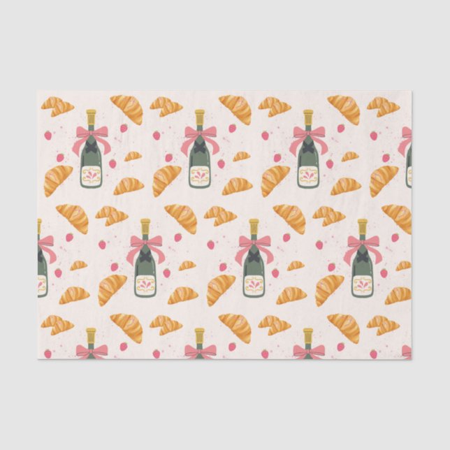 Papier Mousseline Champagne et croissants (Recto)