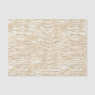 Papier Mousseline Champagne Faux Parties scintillant Zebra Stripes