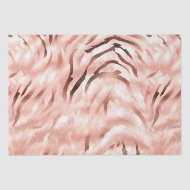 Papier Mousseline Champagne rose Rose Glam Zebra (Recto)