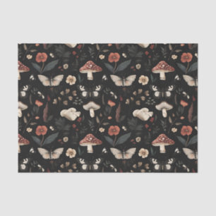 Papier Mousseline Champignon d'automne et fleurs Découpage d'automne