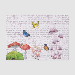 Papier Mousseline Champignon de découpage papillon aquarelle