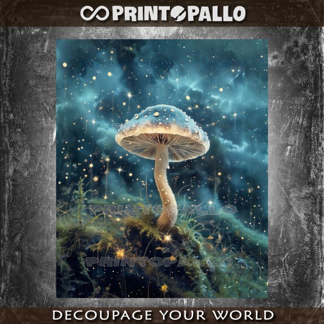 Papier Mousseline Champignon spatial dans un champ d'étoiles galacti (Créateur téléchargé)