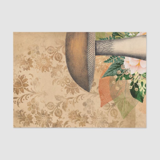 Papier Mousseline Champignon vintage (Recto)