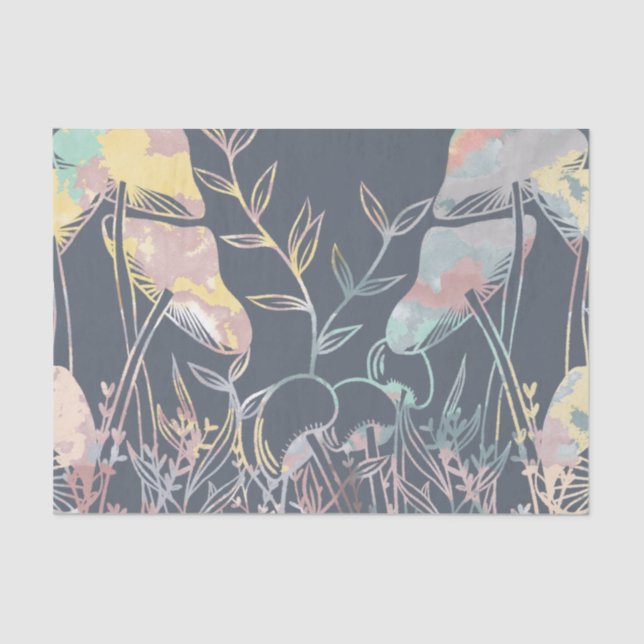 Papier Mousseline Champignons aquarelles (Recto)