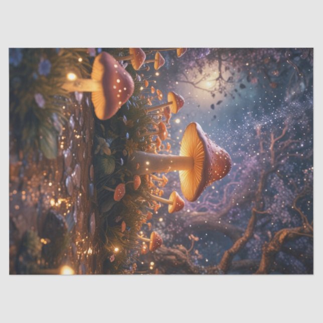 Papier Mousseline Champignons de fées enchantés (Recto)