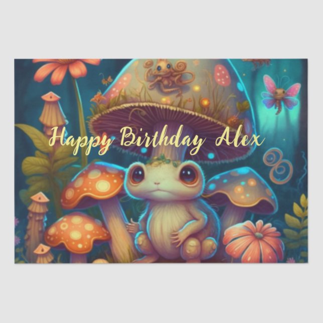 Papier Mousseline Champignons de grenouille mignon magiques (Recto)