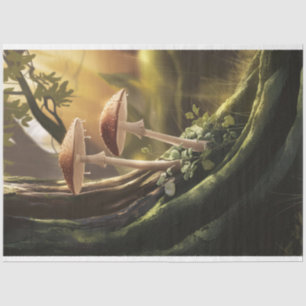 Papier Mousseline Champignons de Whimsical sur une décomposition d'a