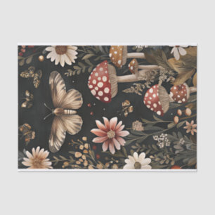 Papier Mousseline Champignons et fleurs d'automne Découpage d'automn