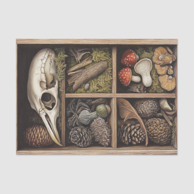 Papier Mousseline Champignons Goblincore cuisine Nature Découpage (Recto)