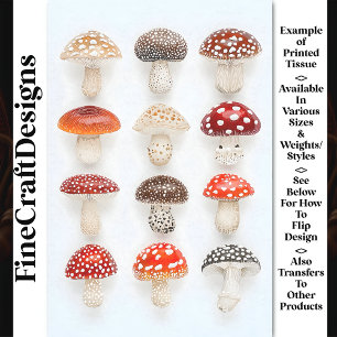 Papier Mousseline Champignons Magiques Fantaisistes Fictionnels AW6