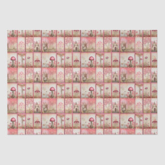 Papier Mousseline Champignons roses