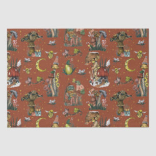 Papier Mousseline Champignons rouges Festifs Cottagecore Joyeux Noël