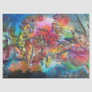 PAPIER MOUSSELINE CHANSON DE ROLAND/ COMBAT DES CHEVALIERS EN TOURNO