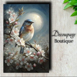 Papier Mousseline Chanson du Merle Bleu au Clair de Lune 2