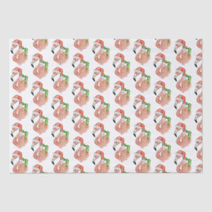 Papier Mousseline Chapeau de Noël de Santa Flamingo Rose Tropical