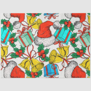 Papier Mousseline Chapeaux de Père Noël, cadeaux et cloches