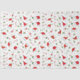 Papier Mousseline Chapeaux et Sucres de canne du Père Noël