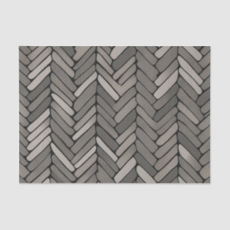 Papier Mousseline Charbon et Gris Herringbone Elegant Géométrique