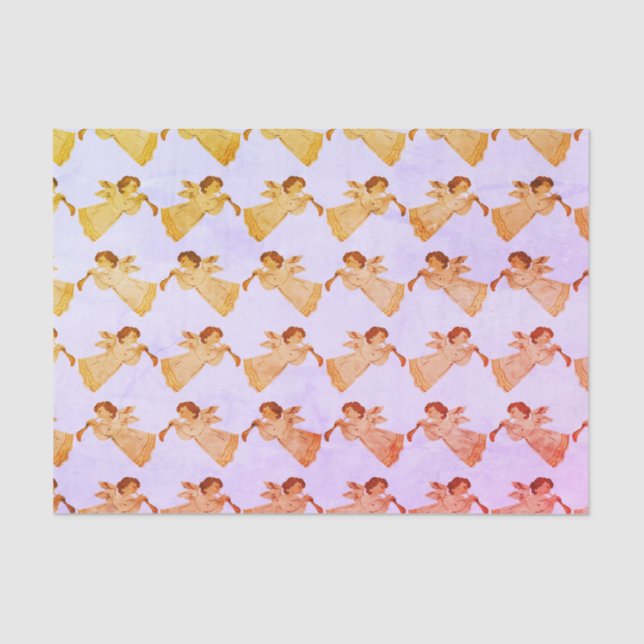 PAPIER MOUSSELINE CHARMANT VINTAGE NOËL ANGELS TISSUE PAPIER (Recto)