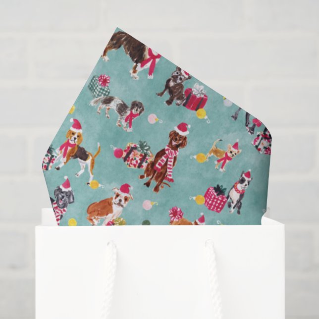 PAPIER MOUSSELINE CHARME DE NOËL DU CHIEN (Sac cadeau)