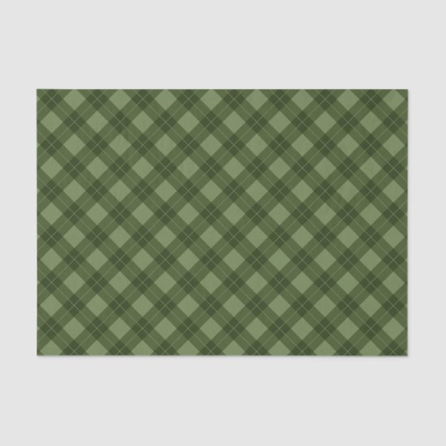 Papier Mousseline Charme du Sud | Green Plaid Holiday (Recto)