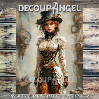 Papier Mousseline Charme Steampunk #3 Découpage -