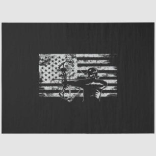 Papier Mousseline Chasse Archer Drapeau Américain Chasse Bowhunting