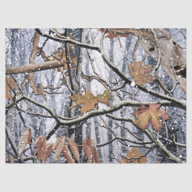 Papier Mousseline Chasse au Camouflage Motif de neige 3 (Recto)