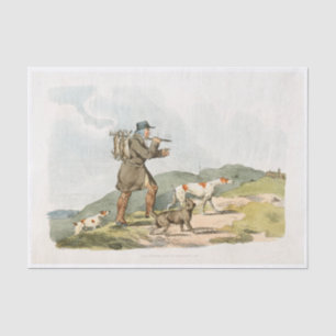 Papier Mousseline Chasseur avec lapins de croquis sportifs (1817-1