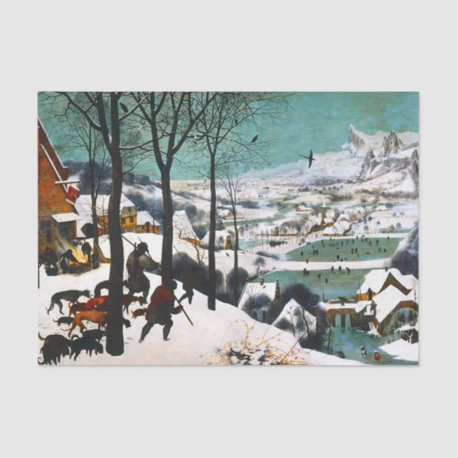 Papier Mousseline Chasseurs dans le paysage de neige Pieter Bruegel (Recto)