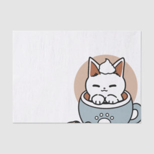 Papier Mousseline Chat adorable en Mug Conception de vacances - Chat