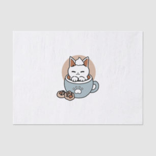 Papier Mousseline Chat adorable en Mug Conception de vacances - Chat