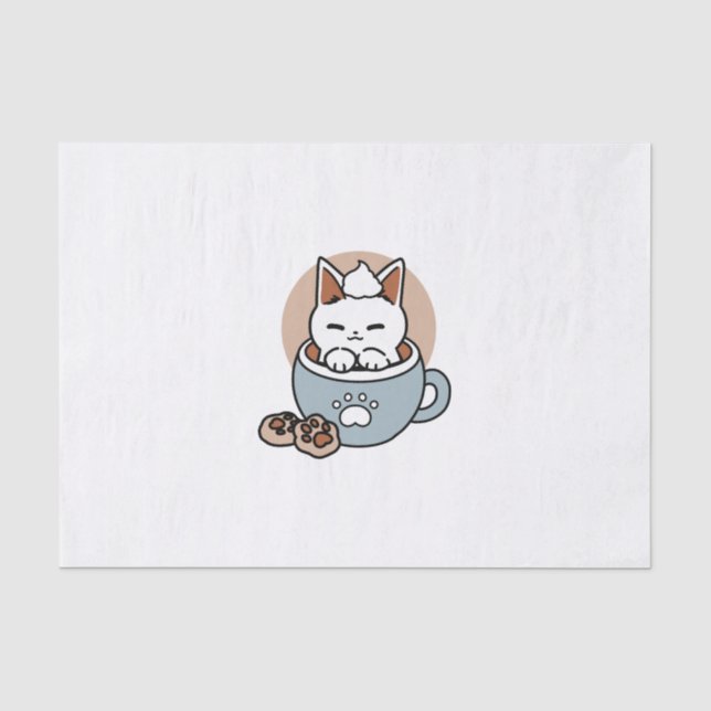 Papier Mousseline Chat adorable en Mug Conception de vacances - Chat (Recto)