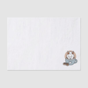 Papier Mousseline Chat adorable en Mug Conception de vacances - Chat