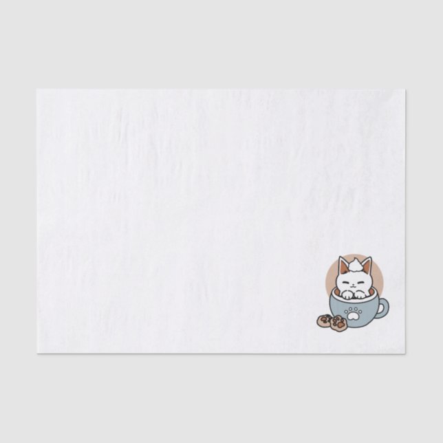 Papier Mousseline Chat adorable en Mug Conception de vacances - Chat (Recto)
