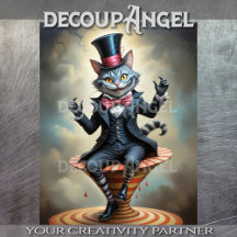 Chat Cheshire Cirque Victorien - Découpage