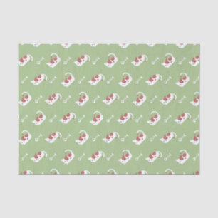 Papier Mousseline Chat couché et Motif d'os de poisson I