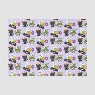 Papier Mousseline Chat de Cute Halloween, bat, mummy et ghost